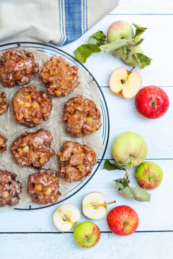 Apple Fritters with Maple Glaze